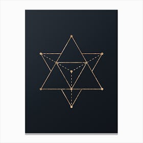 Abstract Geometric Gold Glyph on Dark Teal n.0266 Canvas Print