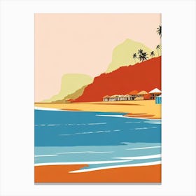 Mirissa Beach 2 Sri Lanka Midcentury Canvas Print