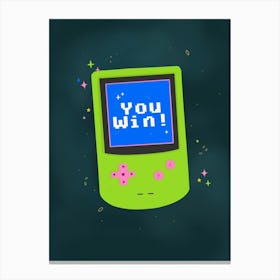 Game Boy You Win Canvas Print