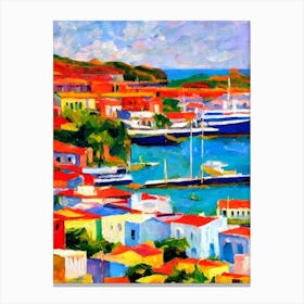 Port Of Santiago De Cuba Cuba Brushwork Painting harbour Canvas Print