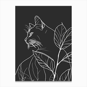 American Shorthair Cat Minimalist Illustration 2 Canvas Print