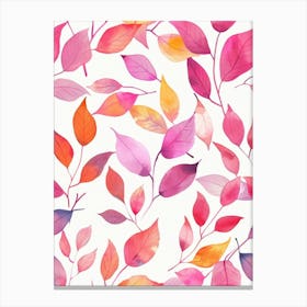 Watercolor Leaves Seamless Pattern Canvas Print