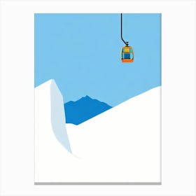 Revelstoke, Canada Minimal Skiing Poster Canvas Print