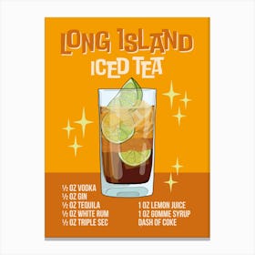 Long Island Iced Tea Cocktail Print Canvas Print