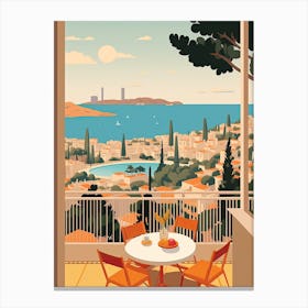 Ibiza, Spain, Graphic Illustration 1 Canvas Print