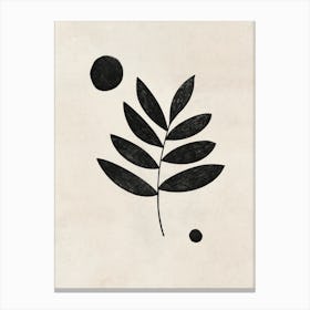 Black Leaf Canvas Print