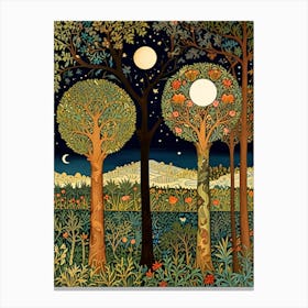 William Morris Three Trees At Night Canvas Print