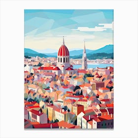 Nice, France, Geometric Illustration 4 Canvas Print