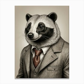 Bear In A Suit Canvas Print