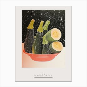 Art Deco Zucchini In A Bowl Poster Canvas Print