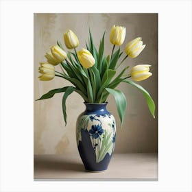 Green Tulips Hallway Art Print (1) Canvas Print