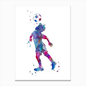 Little Boy Soccer Player Canvas Print