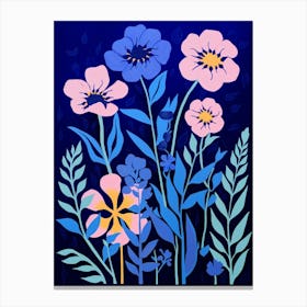 Blue Flower Illustration Bluebonnet 3 Canvas Print