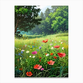 Wildflowers In The Meadow Canvas Print