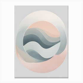 Wave ~ True Minimalist Calming Tranquil Pastel Colors of Pink, Grey And Neutral Tones Abstract Painting for a Peaceful New Home or Room Decor Circles Clean Lines Boho Chic Pale Retro Luxe Famous Peace Serenity Canvas Print
