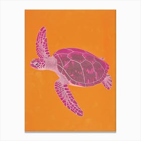 Pink Sea Turtle Canvas Print