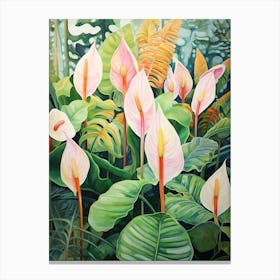 Tropical Plant Painting Peace Lily 3 Canvas Print