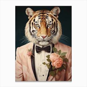 Tiger Illustrations Wearing A Wedding Tuxedo 2 Canvas Print