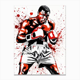 Cassius Clay Portrait Ink Painting (1) Canvas Print