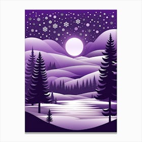 Purple Christmas Night, Christmas concept art, Christmas vector art, Vector Art, Christmas art, Christmas Canvas Print