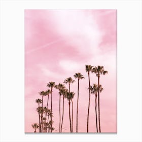 Pink Palm Trees X Canvas Print