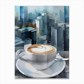Coffee And Cityscape Canvas Print