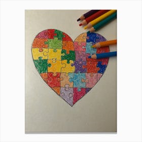 Heart Puzzle 3 Canvas Print