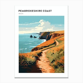 Pembrokeshire Coast Path Wales 4 Hiking Trail Landscape Poster Canvas Print