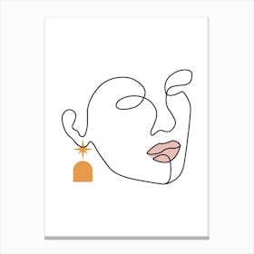 Drawing Of A Woman'S Face Canvas Print