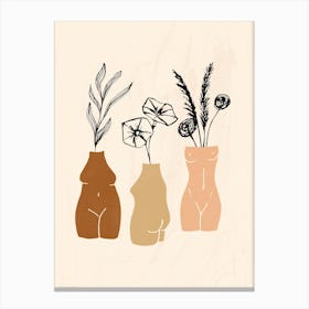 Vases Sculptures 3women 1 Canvas Print