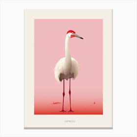 Minimalist Ostrich 1 Bird Poster Canvas Print