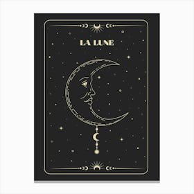 La Lune Black Canvas Print