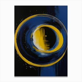 Blue And Yellow Circle Canvas Print