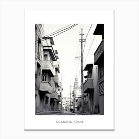 Poster Of Izmir, Turkey, Photography In Black And White 2 Canvas Print