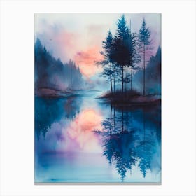 Watercolor Misty Morning Canvas Print