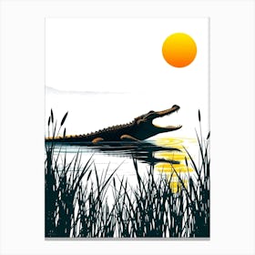 Alligator In The Water 1 Canvas Print