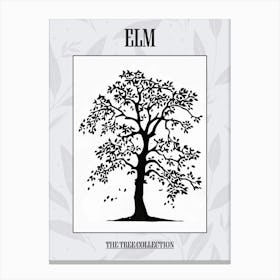 Elm Tree Simple Geometric Nature Stencil 2 Poster Canvas Print