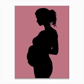 Silhouette Of Pregnant Woman Canvas Print