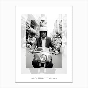 Poster Of Ho Chi Minh City, Vietnam, Black And White Old Photo 4 Canvas Print