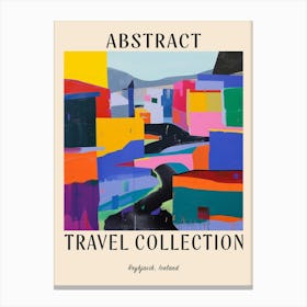 Abstract Travel Collection Poster Reykjavik Iceland 3 Canvas Print