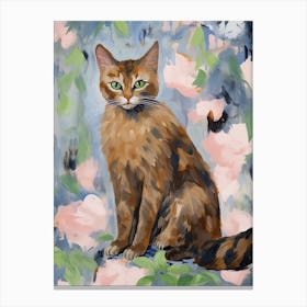 A Somali Cat Painting, Impressionist Painting 2 Canvas Print