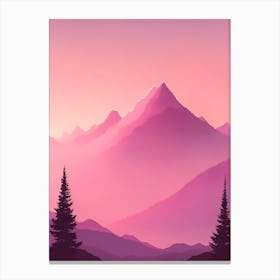 Misty Mountains Vertical Background In Pink Tone 95 Canvas Print
