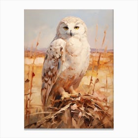 Bird Painting Snowy Owl 3 Canvas Print