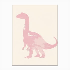 Pastel Pink Dinosaur Silhouette 3 Canvas Print