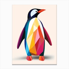 Colourful Geometric Bird Penguin 2 Canvas Print
