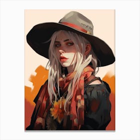 Billie Eilish Goth Cowgirl 2 Canvas Print