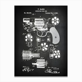 Revolver Gun 1889 Patent Print Colt Gun Art Revolver Decor Gun Patent Colt Gun Patent Art Historical Print Patent Print G3751 Canvas Print