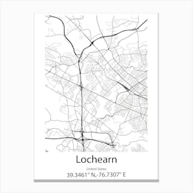 Lochearn,United States Minimalist Map Stampe su tela