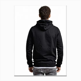 Back View Of Man In Black Hoodie 1 Canvas Print