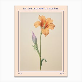 Lily 3 French Flower Botanical Poster Canvas Print